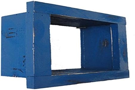 Wood/Wooden Shadow Box Display - 9" x 6" - Deep Blue - Decorative Reclaimed Distressed Vintage Appeal