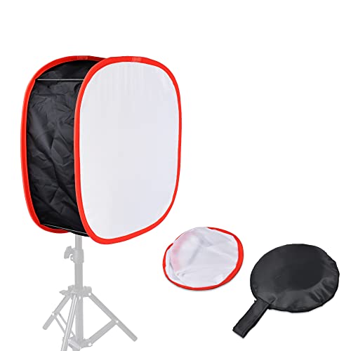 Riqiorod Collapsible Softbox Diffuser For Led Panel Video Light For Neewer 660 480 , Yongnuo Yn300Iii Yn600 Foldable Portable Light Diffuser With Carrying Bag, Shoto Video Shooting, Red #TOP16