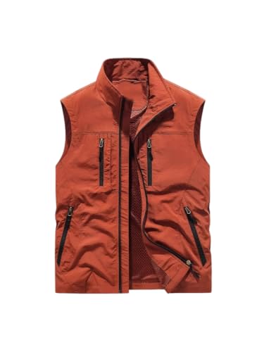 Chaleco de pesca para hombre reversible con multibolsillos para tiempo libre 6