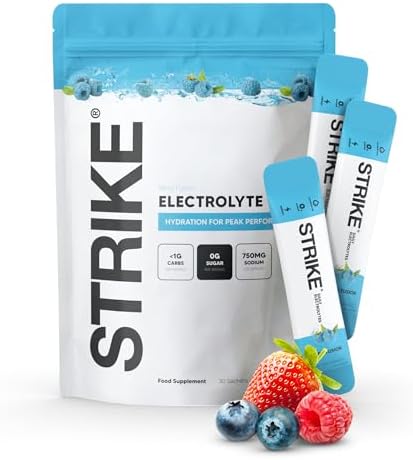 Strike Electrolytes | Zero Sugar Hydration Sachets with Sodium, M...
