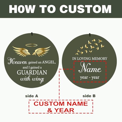 Image of Personalized Memorial Wind Chimes for Outside, Sympathy Gifts Wind Chime for Loss of Loved One, Beautiful Decor with Deep Tone, Ideal for Funeral, Remembrance & Bereavement, Produced in Texas