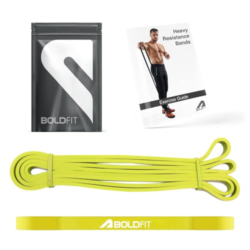 Boldfit Heavy Resistance Band for Workout Set Exercise & Stretching Pull Up Bands for Home Exercise for Gym Men & Women Loop Bands Toning Bands Resistance Band Yellow (3-7 Kg) view 1