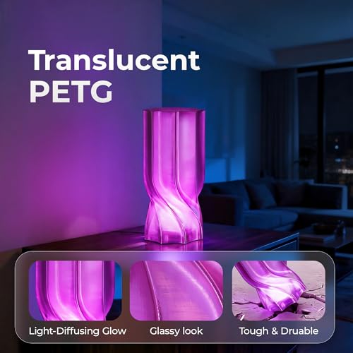 Image of Official Creality PETG 3D Printer Filament 1.75mm 1KG (2.2lbs), High Precision, Strong Toughness, Odorless, Better Flow, Moistureproof 3D Printing CR PETG Filament, Translucent Purple