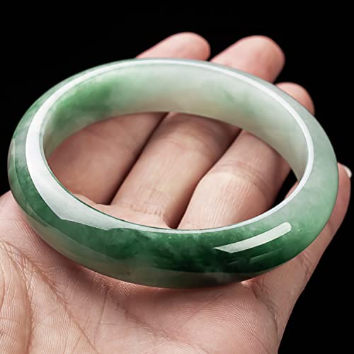 Natural Green Jade Bangle Bracelet for Women Girls with Certificate Jade Handmade Luck Bracelets Bangles with Jewelry Box,55-56mm3