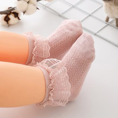 Toddler Socks, 1 Pair Baby Lace Socks Breathable Girls Spring Sock Ruffle Cotton Sock for Birthdays and Celebrations4