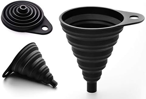Stord 2-Pack Kitchen Funnel, Funnels for Filling Bottles, Food Grade Silicone Collapsible Funnel, Premium Canning Funnel/Food Funnel, Large Funnel for Wide Mouth Jar, Medium/Small/Mini Funnel Set