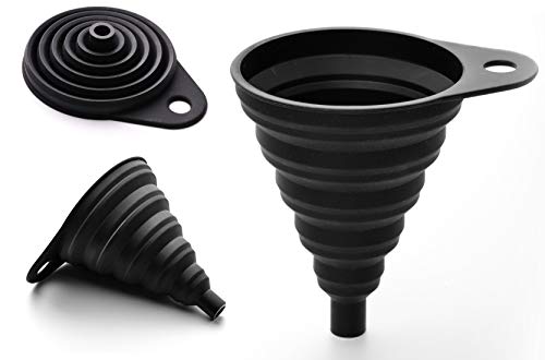 Stord 2-Pack Kitchen Funnel, Funnels For Filling Bottles, Food Grade Silicone Collapsible Funnel, Premium Canning Funnel/Food Funnel, Large Funnel For Wide Mouth Jar, Medium/Small/Mini Funnel Set #TOP21