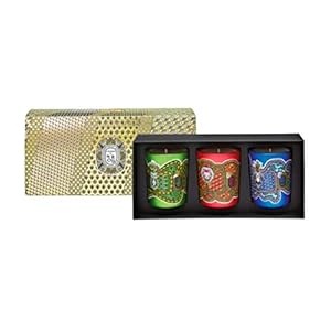 Diptyque holiday 2018 candle trio sapin de lumiere amande exquise baume de ambre 65oz each  urban country home decor