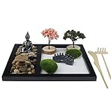 ◨Promueva la relajación y la meditación: con nuestro jardín zen en miniatura, puede crear suavemente patr y colocar accesorios en la arena, lo que le dará tiempo a la mente para despejarse, reorganizarse y practicar la atención plena.