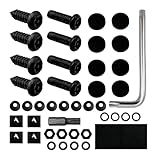 Sylvil Anti Theft License Plate Screws, Rustproof Stainless Steel Self-Tapping Bolt for Car Front Rear Tag Frame, M6 (1/4') Tamper Proof Mounting Hardware Kit, Car Accessories (Black)