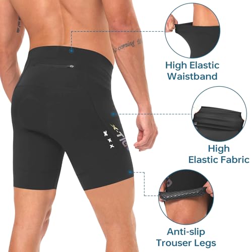 X-TIGER Culotte Ciclismo Hombre Acolchado Pantalon Cortos con Bolsillo Trasero MTB Bicicleta Pantalones Cortos Secado Rápido y Transpirable - imagen 4