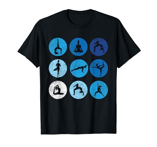 Posturas de yoga retro vintage fitness yoga amante regalo Camiseta
