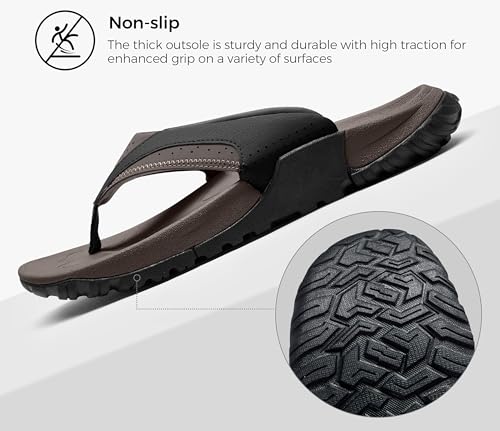 Mens Arch Support Walking Flip Flops Durable Comfort Outdoor Thong Sandals for Men Non Slip Summer Beach Sandals4