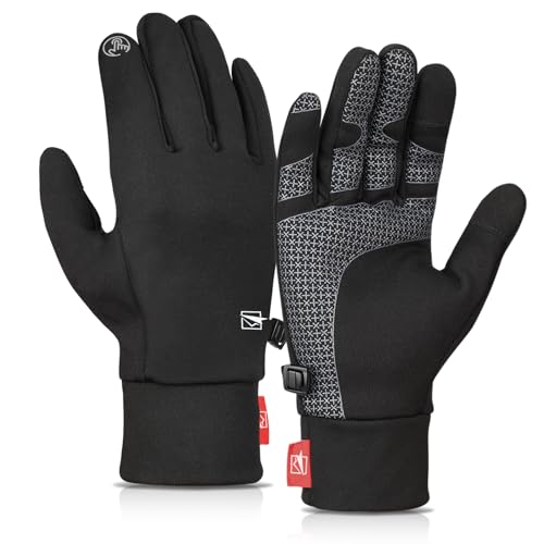 Cevapro Lightweight Gloves Touchscreen Running Gloves Winter Gloves Liner for Running Cycling Working Hiking Driving (Black)