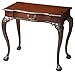 HomeRoots Dark Brown Rubberwood Solids, MDF, Cherry Veneer Deep Cherry Writing Desk