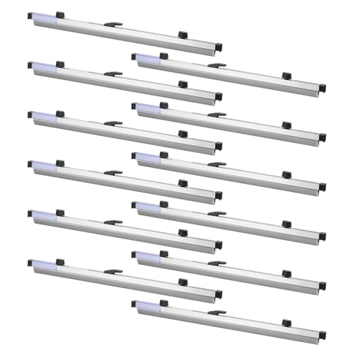 Image of VEVOR Blueprint Clamps, 24 Inches, Blueprint Hanging Clips Binding Strips, Aluminum Construction, Document Storage, for Blue Print, Maps, Construction Paper Posters Plans Drawings Arts, Pack of 12