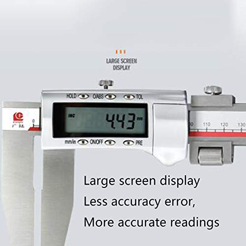 Vernier Digitaler Bremssattel 0-1500mm, Präzisionsmetall-Messwerkzeug mit LCD-Anzeige, genaues lineares Kapazitätslineal für interne Externe Tiefen- und Schrittmessungen