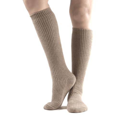 Zaya Knee-High Luxury Pure Cashmere Socks - Made from Un-dyed Organic Mongolian Cashmere Heavenly soft Cozy Winter Fashion
