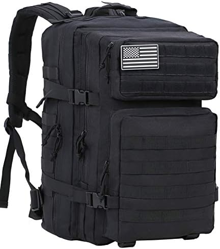Luckin Packin Military Tactical Backpack for Men Women Army 3 Day Assault Pack Molle Bag with Laptop Compartment Black