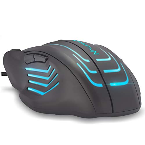 Mouse Gamer RGB PC Adamantiun Dagon 1000hz 1ms 6400 dpi software macro pegada palm claw