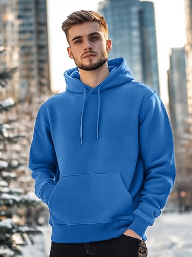 Image of Nobero Hoodies for Man | 280 GSM Rich Cotton Fleece Solid Hooded Full Sleeve Sweatshirt for Man | Stylish Casual Wear Winter Hoodies for Men