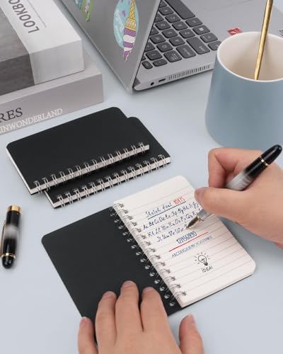 Carnets à spirales Dynta : lot de 60 blocs-notes de 120 pages à couverture noire