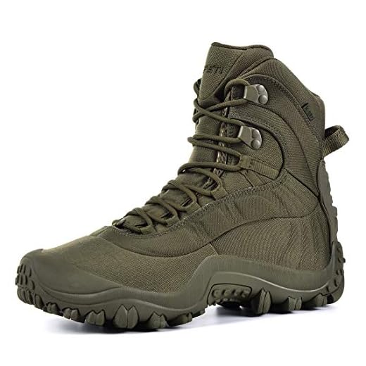 Bota Tática Masculina XPETI de cano médio Thermator Impermeável, Verde, 10.5