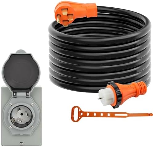 30 Amp Generator Inlet Box 30 Amp Generator Cord 10FT And Power Inlet ...