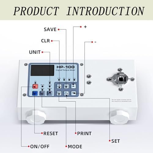 Digital Torque Meter HP-10-500, Precision Torque Gauge for Bottles & Small Parts, 10-160mm Clamping Diameter, Accurate Measurement with Box, Ideal for Professionals