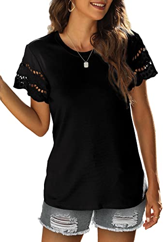 Image of Wiholl Womens Tops Dressy Casual Short Sleeve Shirts Beach Vacation Clothes Summer Outfits