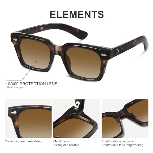 Classic Square Sunglasses for Women, Black Sunglasses for Women Trendy, Ladies Sun Glasses for Vacation Driving Beach4