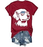Golden Retriever 4th of July Shirt Funny Golden Retriever Shirt Unisex Claret