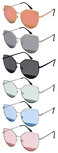 Fashionista Cateye Sunnies with Flat Colored Lens 3143-FLREV-2(S.wm)3