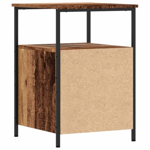Commode scandinave en bois vieilli à deux tiroirs de rangement - 7