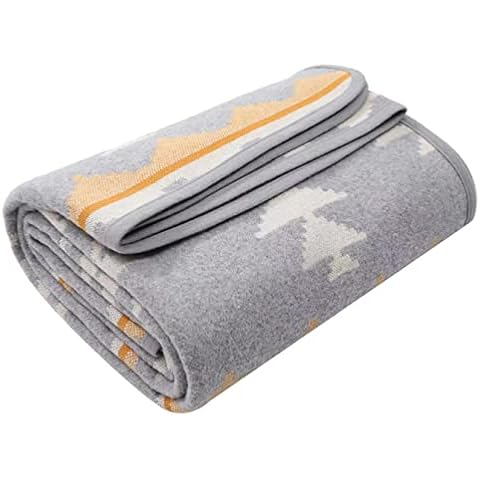 ACUSHLA Merinowolle Wolldecke Warme Decke Wohndecke Sofadecke Blanket Tagesdecke Plaid Sofa Großer Überwurf Ideal für Outdoor-Camping Cover