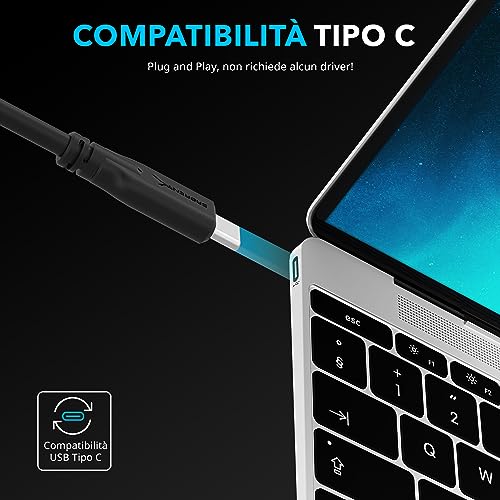 Sabrent Hub USB C HDMI, Multipresa USB C hub, per Macbook, PC, Pen Drive, PS4/PS5, 5 in 1 hub usb type c, 1 HDMI 4K, 1 Porta USB 3.2 Gen 1, 2 Porte USB 2.0, 1 porta USB tipo C, PD (60W) (HB-SHPU) - Hub USB - Immagine 5