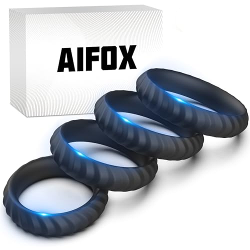 AiFox ペニスリング コックリング 4点セット 日本方にぴったり 高弾力シリコン 男性用オナニーリング ペニス責め アダルトグッズ 大人のおもちゃ - 画像1