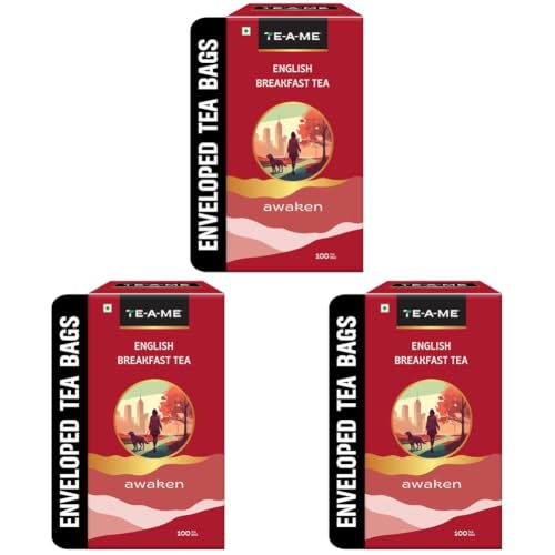 Image of TE-A-ME Black English Breakfast Tea 100 TB | Tea Bags 100 (Pack of 3)