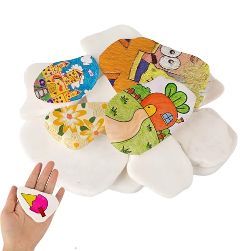 VIQIHEOE Piedras Blancas Planas para Pintar, 12 Piedras Blancas para Pintar, 3-8cm Guijarros de Playa, Rocas Lisas Pintura, Decorativa Guijarros, para Pintura Colorida y Decoración, para Manualidades