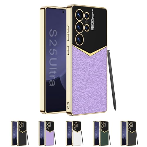 Coque Samsung S25 Ultra rigide et fine, protection antichoc élégante aux accents dorés