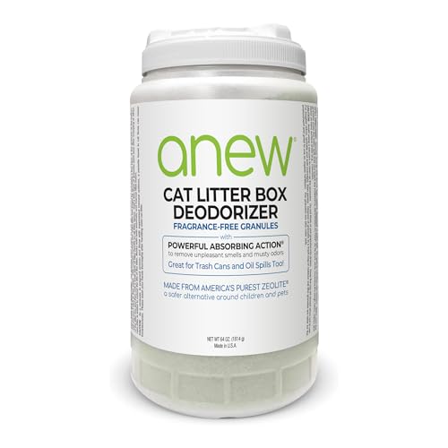 anew CAT LITTER BOX DEODORIZER, 64 oz., Fragrance Free, Makes Litter Last…