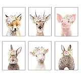 Tolle Geschenke für Mädchen: Bunte Dinge ziehen Mädchen immer an. Wir verwenden ein Babytier, kombiniert mit einem Baby-Tier und einem schönen Baby-Tier, um einen perfekten bunten Kunstdruck zu kreieren. Ein tolles Geschenk für Mädchen