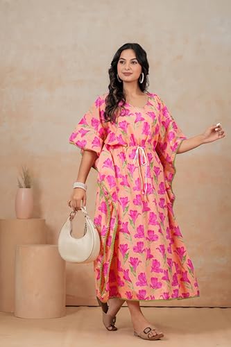 Image of BLOCKS OF INDIA Hand Block Kaftan in Cotton Fabric