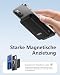 Miady Powerbank für Magsafe, 5000mAh 5W kabelloses magnetisches Laden & 12W USB-C Schnellladen, ultraschlanke tragbarer externer Handyakkus, für iPhone 17/16/15/14/13/12/Pro/Pro Max (Schwarz)