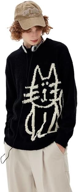 Aelfric Eden Pullover Sweater Cute Printed Oversized Sweater Fall Winter Couple Tops - Image 5