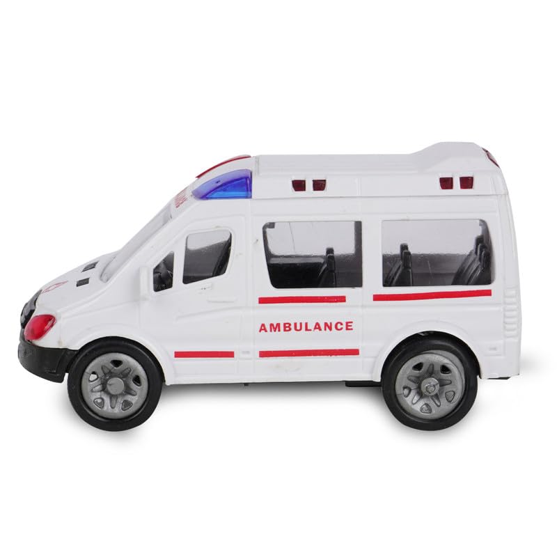 Asian Portable Plastic Pull Back Ambulance Toy for Kids 1 Piece (White) 1