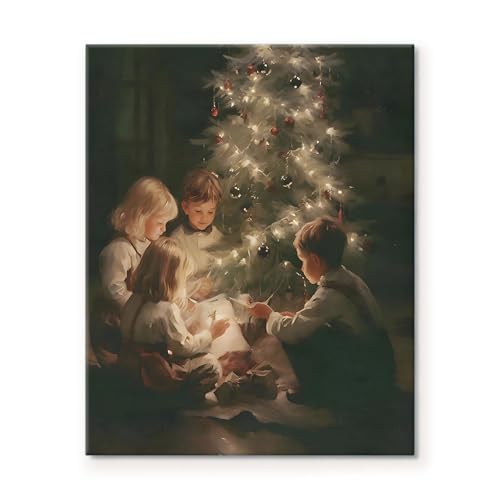 TYPTEK Vintage Christmas Eve Family Wall Art - Cozy Holiday