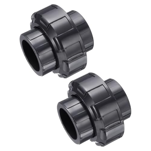QUARKZMAN Raccords De Tuyaux En PVC Union 1 Raccord D'Union À Emboîtement Pour Tuyau Adaptateur De Qualité Meubles Pour Tube D'arrosage Piscine Plomberie Extérieure Gris Foncé 2Pcs