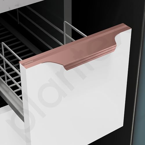 Image of Plantex Profile Handle for Kitchen Cabinet /8 Inch Aluminium Drawer Profile Handle /Wardrobe Pull Handle for Home /Office /Hotel - Pack of 5 (Rose Gold)