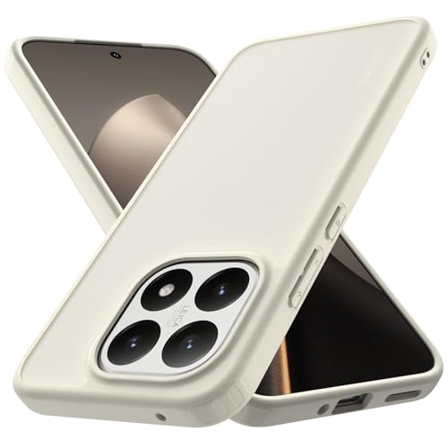 YESARMOR Cover Protettiva Bianco Rigida Sottile - per Xiaomi 15T, Anti Ingiallimento, Assorbimento degli Urti, Ultra Sottile